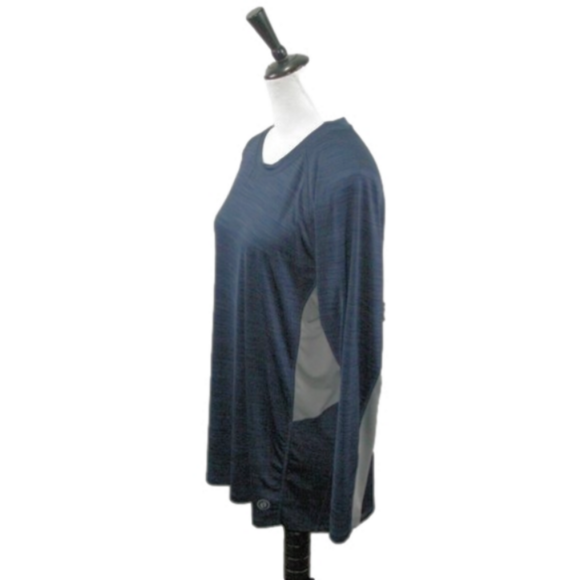 Hang Ten Navy Blue/Silver Long Sleeve Athletic Top Size Large - Picture 2 of 4